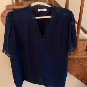 Swiss dot & lace blouse